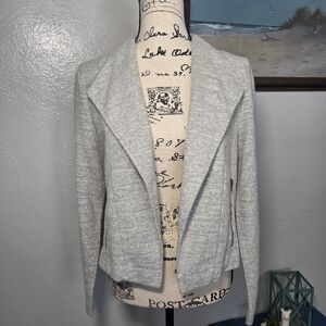 Banana Republic Light Gray Textured Open-Front Blazer